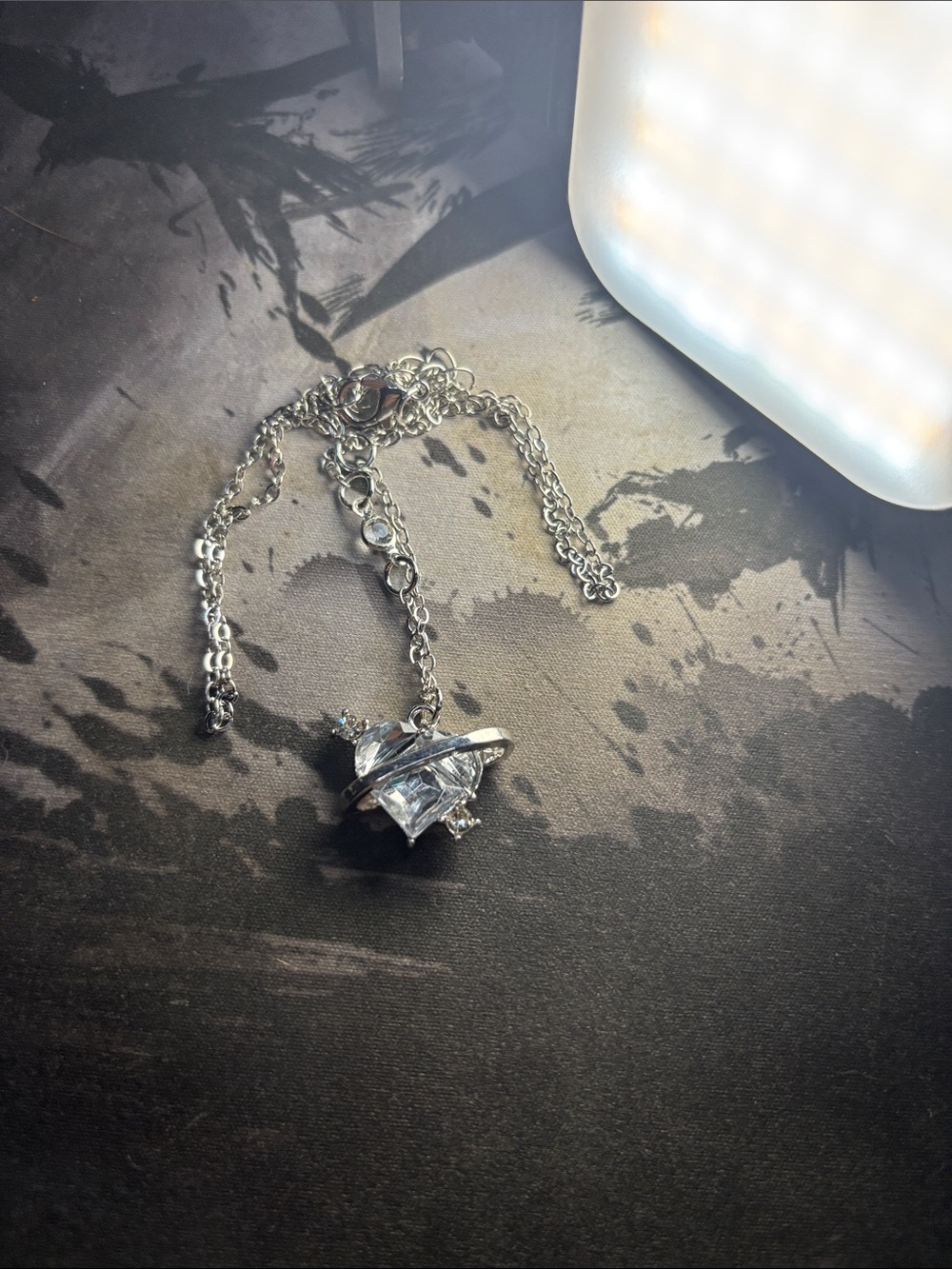Silver Crystal Planet Pendant Necklace - Women Jewelry